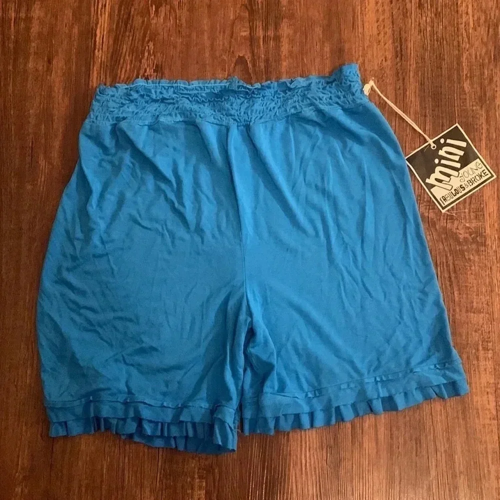 Young Fabulous & Broke Girls Ruffle Trim Shorts Blue Sz 12 NWT